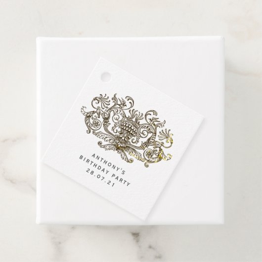 Glinsterende rustieke  draak bedankjes labels (In situ)