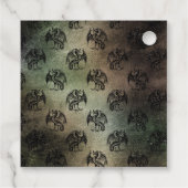 Glinsterende rustieke  draak bedankjes labels (Achterkant)