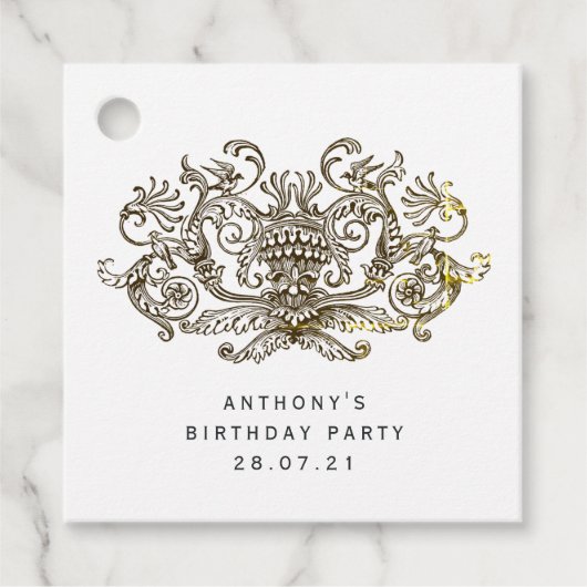 Glinsterende rustieke  draak bedankjes labels (Voorkant)