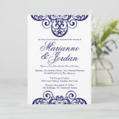 Glinsterende Sapphire  bruiloft uitnodigingen (Staand voorkant)