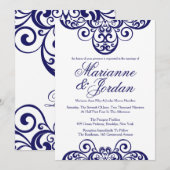 Glinsterende Sapphire  bruiloft uitnodigingen (Voorkant / Achterkant)