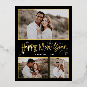 Glinsterende Sky FOLIE Gelukkig Nieuwjaar Kaart Br