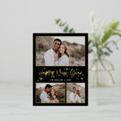 Glinsterende Sky FOLIE Gelukkig Nieuwjaar Kaart Br (Staand Voorkant)