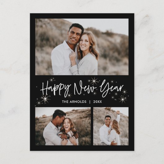 Glinsterende Sky Happy New Year Briefkaart (Voorkant)