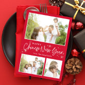 Glinsterende Sky Maan Nieuwjaar Fotokaart Feestdagenkaart