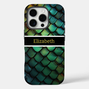 Glinsterende slangenhuid gloeit met kleuren iPhone 16 pro hoesje