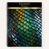 Glinsterende slangenhuid gloeit met kleuren notitieboek (Voorkant)