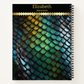 Glinsterende slangenhuid gloeit met kleuren notitieboek (Achterkant)
