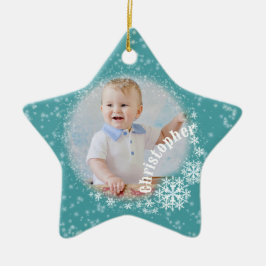 Glinsterende sneeuwvlokken Aqua Star Ornament