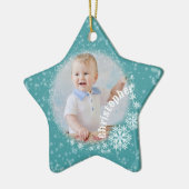 Glinsterende sneeuwvlokken Aqua Star Ornament (Links)