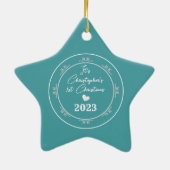 Glinsterende sneeuwvlokken Aqua Star Ornament (Achterkant)