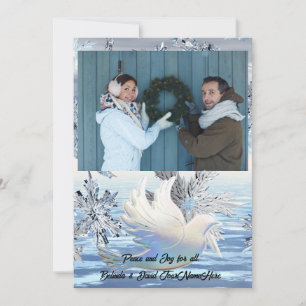 Glinsterende Sneeuwvlokken Duif van Vrede Kerstmis Feestdagenkaart