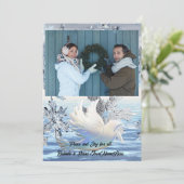 Glinsterende Sneeuwvlokken Duif van Vrede Kerstmis Feestdagenkaart (Staand voorkant)