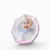 Glinsterende Sneeuwvlokken Roze Fotoblokken (Links)