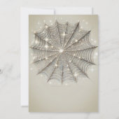 Glinsterende Spinnenweb Whimsical Taupe Halloween  Kaart (Achterkant)
