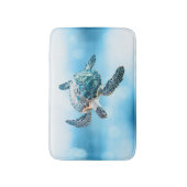 Glinsterende turkooizen zeeschildpad | Kust Badmat (Voorkant Verticaal)