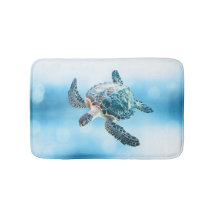 Glinsterende turkooizen zeeschildpad | Kust