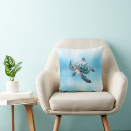 Glinsterende turkooizen zeeschildpad | Kust Kussen