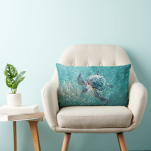 Glinsterende turkooizen zeeschildpad | Kust