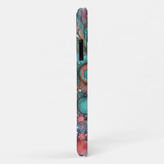 Glinsterende Turquoise en Roze Seashell Delight Case-Mate iPhone Case (Achterkant/rechts)