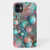 Glinsterende Turquoise en Roze Seashell Delight Case-Mate iPhone Case (Achterkant)