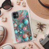 Glinsterende Turquoise en Roze Seashell Delight Case-Mate iPhone Case