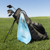 glinsterende turquoise Zee schildpad | kust Golfhanddoek (Groen)
