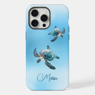 glinsterende turquoise Zee schildpad   kust iPhone 15 Pro Max Case