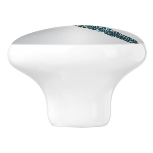 glinsterende turquoise Zee schildpad | kust Keramische Knop (Zijkant)