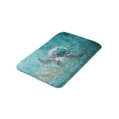 Glinsterende Turquoise Zeeschildpad | Kust Badmat (Gekanteld)