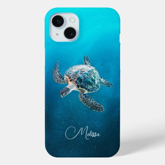 Glinsterende Turquoise Zeeschildpad | Kust Case-Mate iPhone Case (Achterkant)