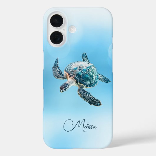 Glinsterende Turquoise Zeeschildpad | Kust Case-Mate iPhone Case (Achterkant)