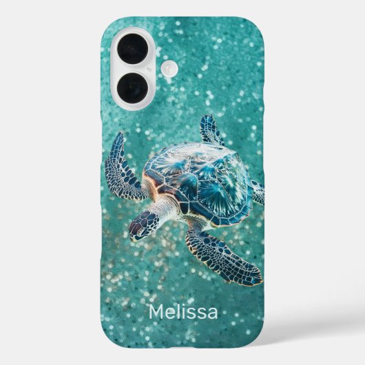 Glinsterende Turquoise Zeeschildpad | Kust Case-Mate iPhone Case (Achterkant)