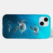 Glinsterende Turquoise Zeeschildpad | Kust Case-Mate iPhone Case (Achterkant (horizontaal))