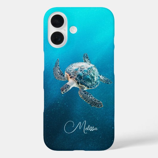 Glinsterende Turquoise Zeeschildpad | Kust Case-Mate iPhone Case (Achterkant)