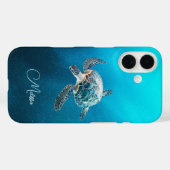 Glinsterende Turquoise Zeeschildpad | Kust Case-Mate iPhone Case (Achterkant (horizontaal))