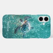 Glinsterende Turquoise Zeeschildpad | Kust Case-Mate iPhone Case (Achterkant (horizontaal))
