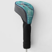 Glinsterende Turquoise Zeeschildpad | Kust Golfheadcover (Schuin)