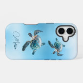 Glinsterende Turquoise Zeeschildpad | Kust iPhone 16 Hoesje (Achterkant horizontaal)