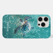 Glinsterende Turquoise Zeeschildpad | Kust iPhone Hoesje (Achterkant horizontaal)