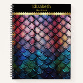 Glinsterende veelkleurige slangenhuid in natuurlij notitieboek (Voorkant)