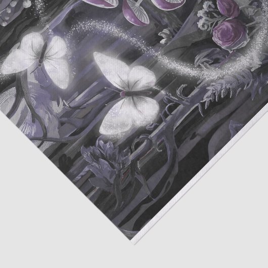 Glinsterende vleugels, vlinders Amethist Forest Tissuepapier (Detail)