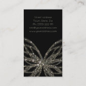 Glinsterende vlinder modern zwart Visitekaartje (Achterkant)