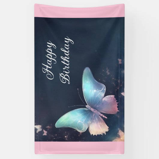 glinsterende vlinderbanner spandoek (Verticaal)