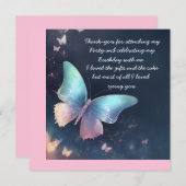  glinsterende vlinderflat dank u kaart (Voorkant / Achterkant)