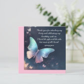  glinsterende vlinderflat dank u kaart (Staand voorkant)