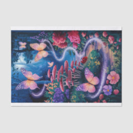 Glinsterende vlinders, etherische nachtelijke boss tissuepapier