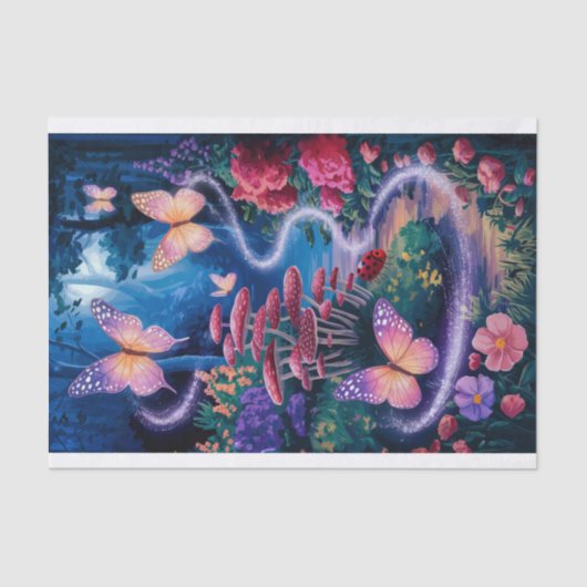 Glinsterende vlinders, etherische nachtelijke boss tissuepapier (Voorkant)