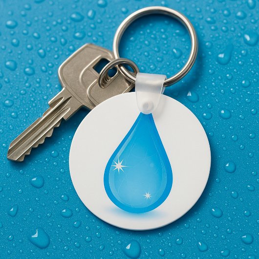 Glinsterende waterdruppel sleutelhanger