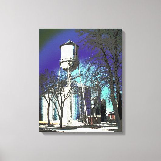glinsterende watertoren canvas afdruk (Voorkant)